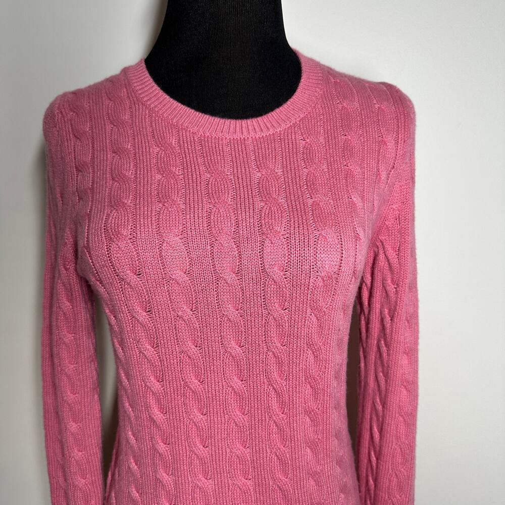 GAP Pink Cable Knit Sweater Women’s Medium | Crewneck Pullover Angora - Picture 4 of 7